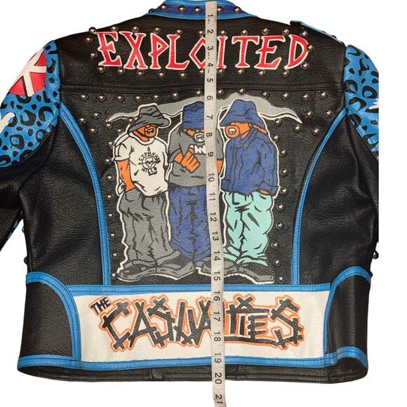 AZALEA WANG Medium STUDDED LEATHER JACKET PUNK MISFITS CASUALTIES EXPLOITED - Picture 11 of 16